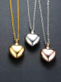 thumb Titanium Steel Smooth Heart Minimalist  Pendant Necklace 2