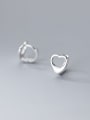 thumb 925 Sterling Silver Hollow Heart Minimalist Stud Earring 2