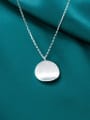 thumb 925 Sterling Silver  Minimalist Round Pendant Necklace 1