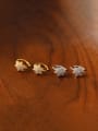 thumb 925 Sterling Silver Cubic Zirconia Flower Minimalist Huggie Earring 2