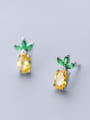 thumb 925 Sterling Silver Cubic Zirconia Multi Color Friut Cute Stud Earring 1