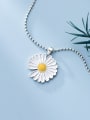 thumb 925 Sterling Silver Bead Chain Silicone Flower Necklace 0