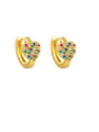 thumb Brass Cubic Zirconia Heart Bohemia Stud Earring 1
