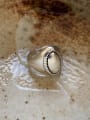 thumb 925 Sterling Silver Oval Vintage Band Ring 0