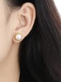 thumb 925 Sterling Silver Imitation Pearl Geometric Minimalist Stud Earring 2
