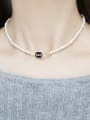 thumb Brass Freshwater Pearl Geometric Vintage Necklace 2