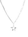 thumb 925 Sterling Silver  Vintage Asymmetric chain Star Pendant Necklace 2