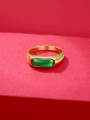 thumb Alloy Emerald Green Geoetmric Vintage Band Ring 2