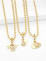 thumb Brass Cubic Zirconia Letter Trend Beaded Necklace 0