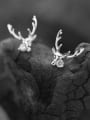 thumb 925 Sterling Silver Cubic Zirconia White Deer Minimalist Stud Earring 2