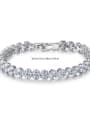 thumb 925 Sterling Silver Cubic Zirconia Round Dainty Bracelet 3