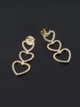 thumb Brass Cubic Zirconia Hollow Heart Luxury Drop Earring 3