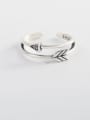 thumb 925 Sterling Silver   Retro Double Diamond Arrow Band Ring 0