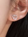 thumb 925 Sterling Silver Heart Dainty Stud Earring 1