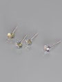 thumb 925 Sterling Silver Synthetic  Crystal Ball  Minimalist Stud Earring 2