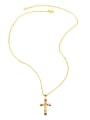 thumb Brass Cubic Zirconia Heart Vintage Regligious Necklace 4