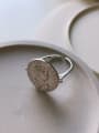 thumb 925 Sterling Silver Geometric coin Vintage Band Ring 2