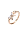 thumb Alloy Cubic Zirconia bow tie Dainty Band Ring 0
