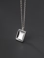 thumb 925 Sterling Silver Smooth Geometric Minimalist Necklace 0