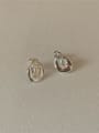 thumb 925 Sterling Silver Irregular Vintage Stud Earring 1