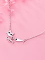 thumb 925 Sterling Silver Fashion cute cat fish pendant Necklace 0