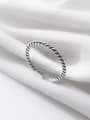 thumb 925 Sterling Silver Irregular Vintage  Retro twisted rope Band Ring 0
