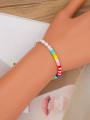 thumb Stainless steel Freshwater Pearl Multi Color Polymer Clay Round Bohemia Bracelet 1