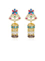 thumb Copper Cubic Zirconia  Ethnic Court color tassel Wind chimes Drop Earring 0