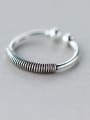 thumb 925 Sterling Silver Irregular Vintage Screw Thread Free Size  Ring 0