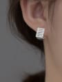 thumb 925 Sterling Silver Hollow  Square Minimalist Stud Earring 1