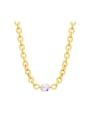 thumb Stainless steel Imitation Pearl Hollow Geometric  Chain Minimalist Necklace 0
