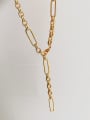 thumb Brass Geometric chain Minimalist Necklace 2