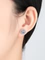 thumb 925 Sterling Silver Cubic Zirconia  Round Minimalist Stud Earring 1