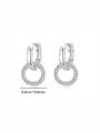 thumb 925 Sterling Silver Rhinestone  Minimalist Double Ring Huggie Earring 3