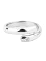 thumb 925 Sterling Silver Rhinestone Geometric Minimalist Stackable Ring 2
