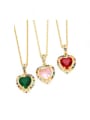 thumb Brass Cubic Zirconia Heart Vintage Necklace 0