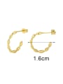thumb Brass Geometric Minimalist  C Shape Stud Earring 3