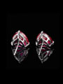 thumb Brass Cubic Zirconia Triangle Minimalist Cluster Earring 2