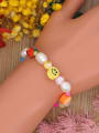 thumb Freshwater Pearl Multi Color Smiley Bohemia Stretch Bracelet 1