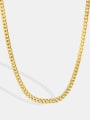 thumb Brass Holllow Geometric   Chain Vintage Necklace 2