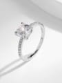 thumb 925 Sterling Silver Cubic Zirconia Square Dainty Band Ring 3