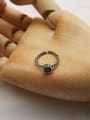 thumb 925 Sterling Silver  Vintage Twist Black Cubic Zirconia  free size Ring 2