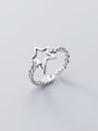 thumb 925 Sterling Silver hollow Star Vintage Band Ring 3