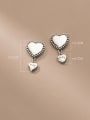 thumb 925 Sterling Silver Heart Vintage Drop Earring 3