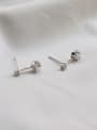 thumb 925 Sterling Silver Cubic Zirconia White Round Minimalist Stud Earring 1