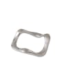 thumb 925 Sterling Silver Irregular Minimalist  wave Band Ring 4