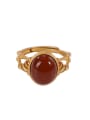 thumb 925 Sterling Silver Carnelian Oval Vintage Band Ring 3