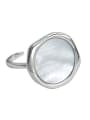 thumb 925 Sterling Silver Shell Geometric Minimalist Band Ring 0