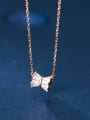 thumb 925 Sterling Silver Cubic Zirconia  Bowknot Cute Pendant  Necklace 0