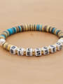 thumb Stainless steel Freshwater Pearl Multi Color Polymer Clay Letter Bohemia Handmade Weave Bracelet 1